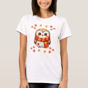 Camiseta Cozy Owl Fall Design Cute Animal