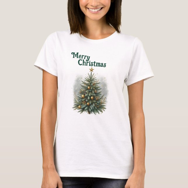 Camiseta Cozy Pine Christmas Tree  (Frente)