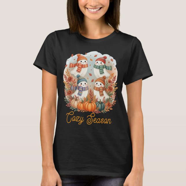 Camiseta Cozy Season Autumn Fantasmas T-Shirt (Frente)