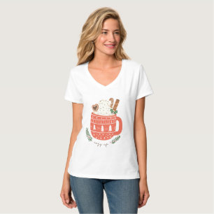 Camiseta Cozy Up chocolate quente Natal