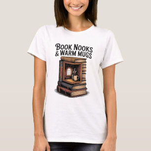 Camiseta Cozy Vintage Book Nook com aquecimento