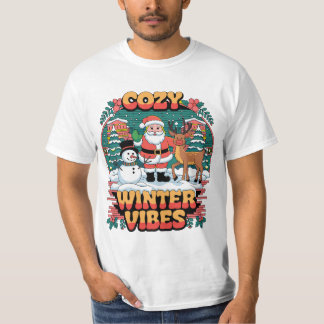 Camiseta Cozy Winter Vibes Unisex T Shirt, Holiday Shirt, C