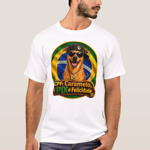 Camiseta CPF Caramelo PIX e Felicidade Basico