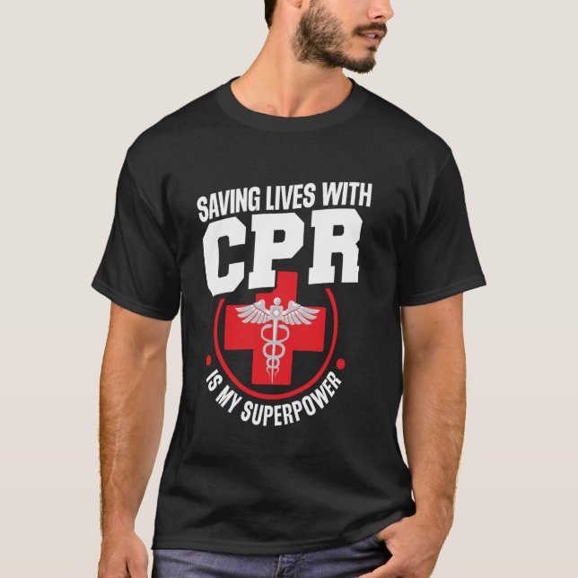Camiseta CPR Barreira Respiratória Máscara de Bolso CPR Man (Frente)