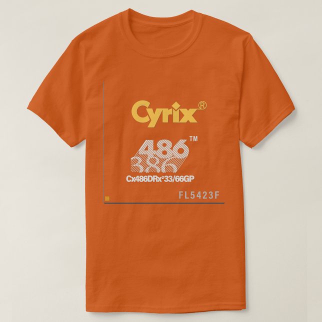 Camiseta CPU de Vintage Cyrix 486DRx (Frente do Design)