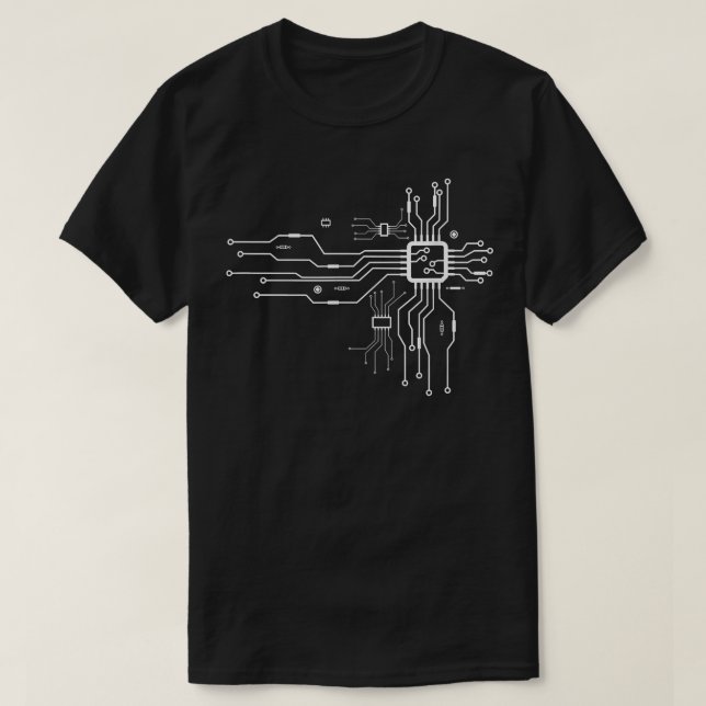 Camiseta CPU Heart chipset conselho engi elétrico eletrônic (Frente do Design)