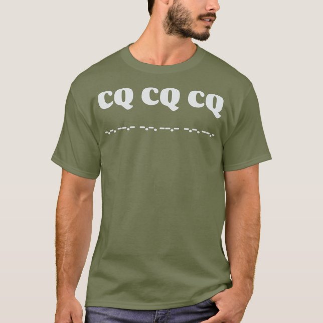 Camiseta CQ CQ CQ Código Morse Themed Ham (Frente)