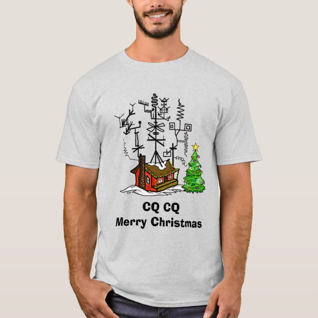 Camiseta CQ CQ Merry Christmas Ham Radio T-Shirt (Frente)