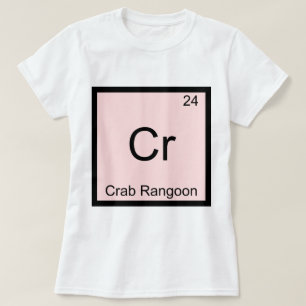 Camiseta Cr - Crab Rangoon Engraçado Símbolo de Elemento Qu