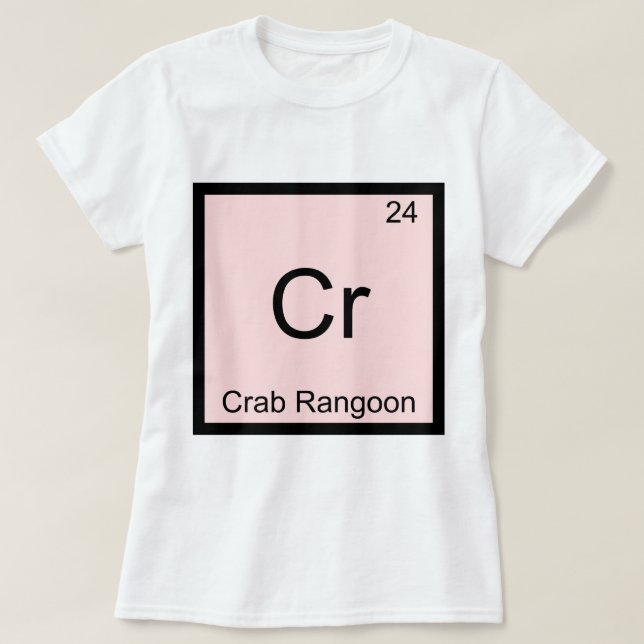 Camiseta Cr - Crab Rangoon Engraçado Símbolo de Elemento Qu (Frente do Design)