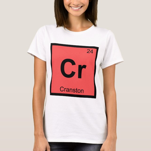 Camiseta Cr - Cranston Rhode Island Símbolo da Cidade da Qu (Frente)