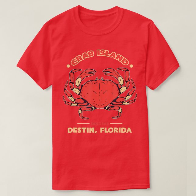 Camiseta Crab Island Destin Flórida Flórida Flórida Sandbar (Frente do Design)