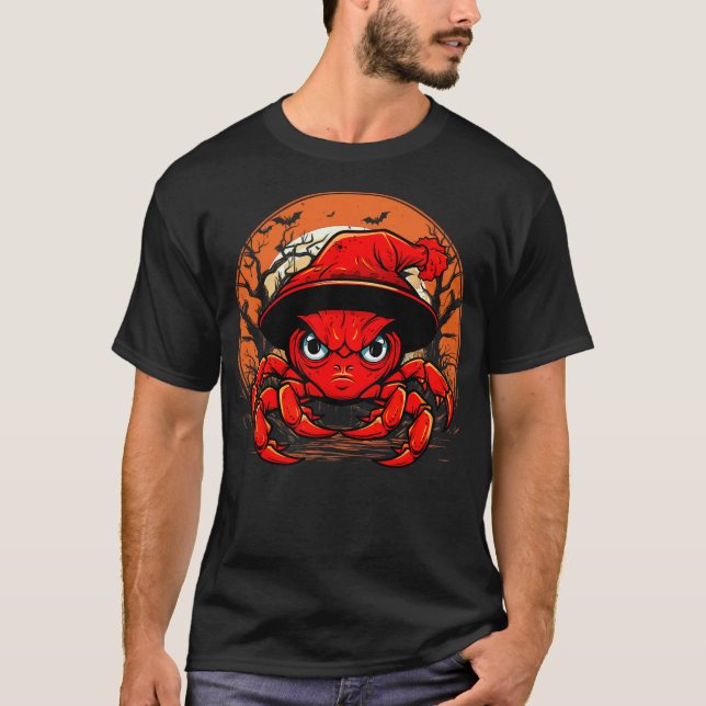 Camiseta Crab Lover - Crab Halloween Spooky Ghost Costume S (Frente)