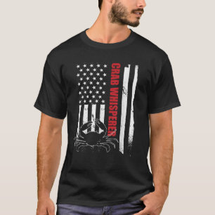 Camiseta Crab Whisperer American Flag Crab Caranguejo Fishi