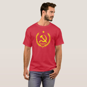 Camiseta Crachá comunista do martelo e da foice de CCCP