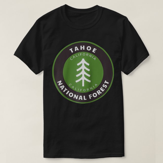 Camiseta Crachá da Árvore da Califórnia em Tahoe National F (Frente do Design)