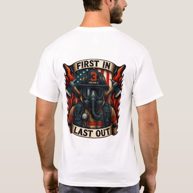 Camiseta Crachá de Bombeiro/Departamento de Bombeiros Camis (Verso)