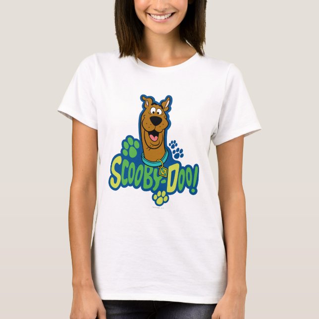 Camiseta Crachá de Caractere de Impressão de Pata Scooby-Do (Frente)