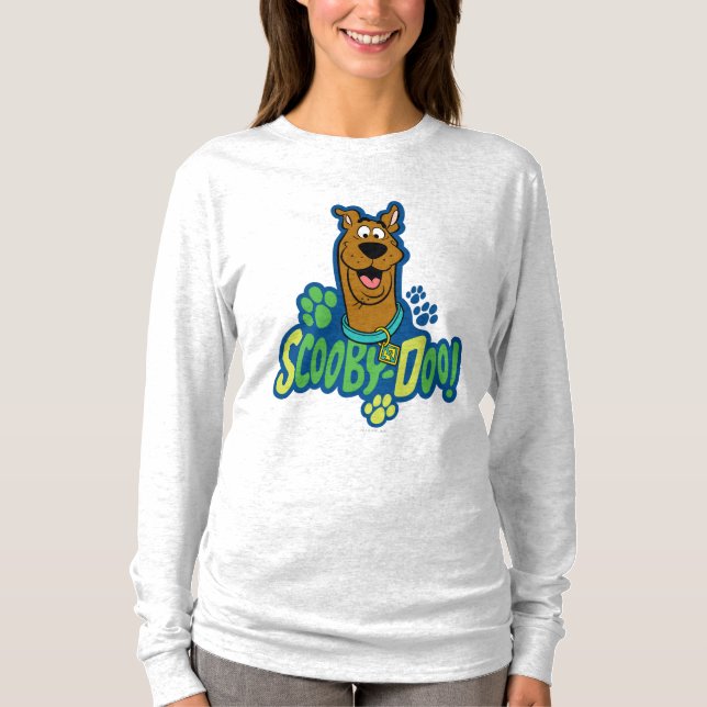 Camiseta Crachá de Caractere de Impressão de Pata Scooby-Do (Frente)