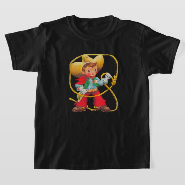 Camiseta Crachá de Chapéu de Corda de Cowboy Buckaroo (Postura )