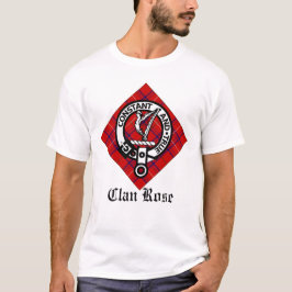 Camiseta Crachá de Crest Clan Rosa e Tartan
