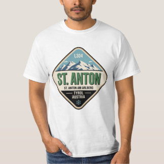 Camiseta Crachá de Esqui Vintage St. Anton Áustria