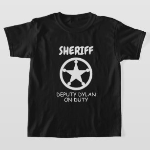 Camiseta Crachá de estrela da polícia do xerife para crianç