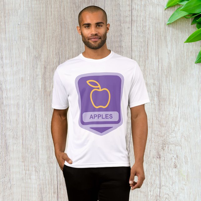 Camiseta Crachá de Fruta de maçã roxa (Criador carregado)