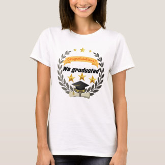 Camiseta Crachá de Graduação de ouro com Estilo Elegante