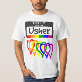 Camiseta Crachá de Nome de Usher do Arco-Íris Sinalizador C