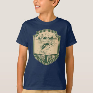 Camiseta Crachá de Pesca Norte de Wisconsin
