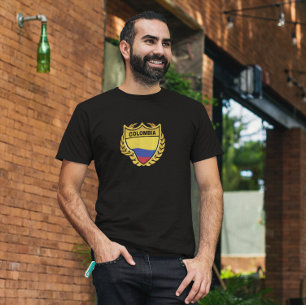 Camiseta Crachá de repouso Dourado com bandeira nacional da
