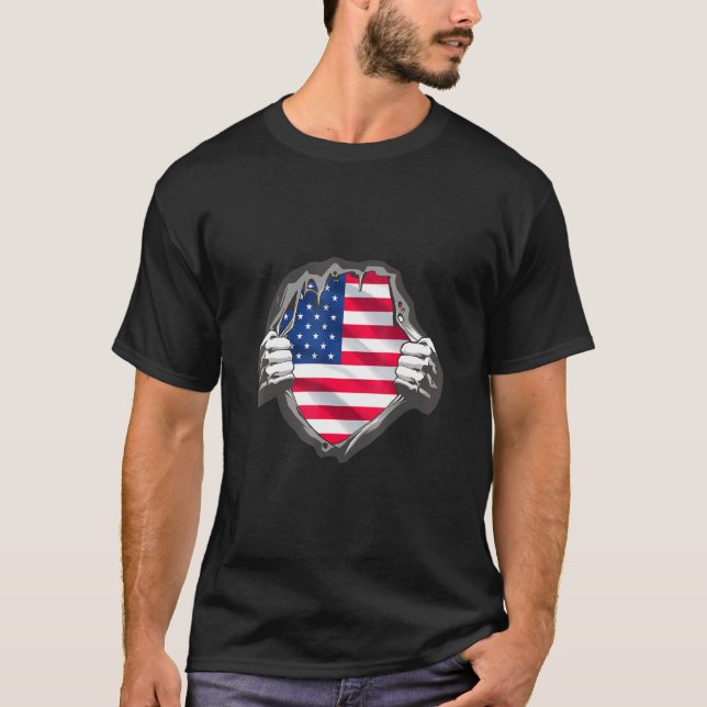 Camiseta Crachá de Sinalizador dos Estados Unidos - Chest A (Frente)