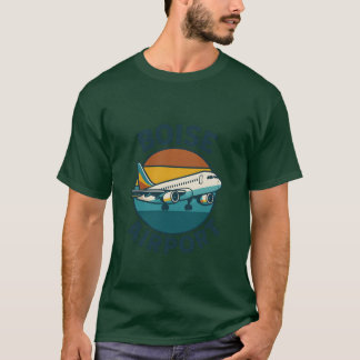 Camiseta Crachá do Aeroporto de Boise com Horizonte Jato e 