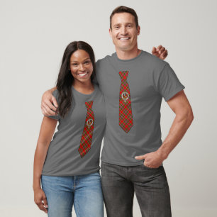 Camiseta Crachá do Clã Escocês Drummond e Gravata de Tartan