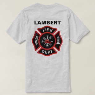 Camiseta Crachá do departamento dos bombeiros com nome