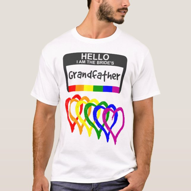 Camiseta Crachá do Nome do Avô do Rainbow Flag (Frente)