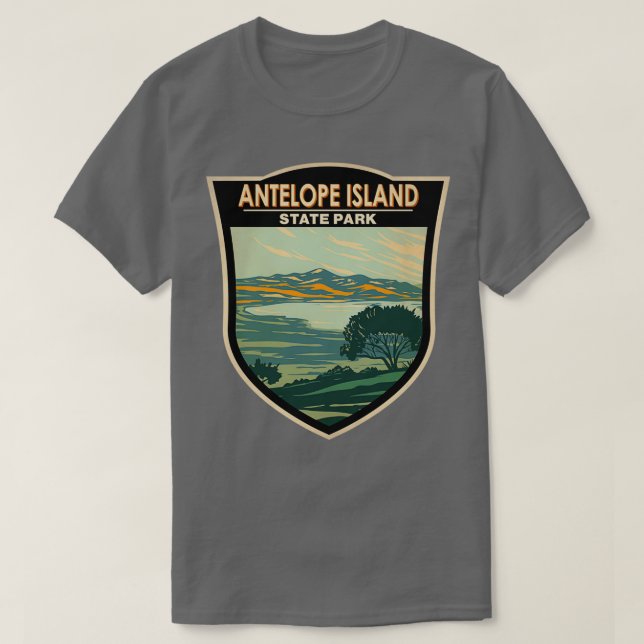 Camiseta Crachá do Parque Estadual de Antelope Island (Frente do Design)
