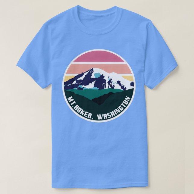 Camiseta Crachá do Parque Nacional do Mt Baker Washington (Frente do Design)