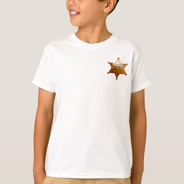 Camiseta Crachá do xerife antigo (Frente)