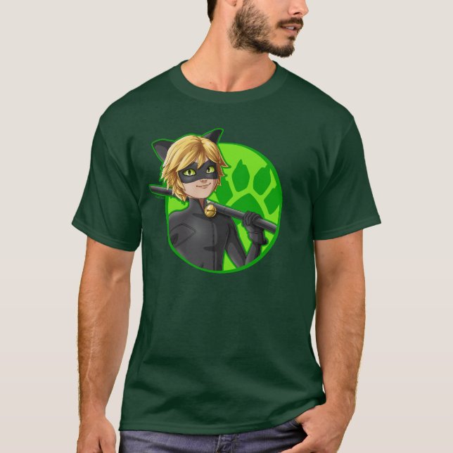 Camiseta Crachá Verde do Cat Noir (Frente)