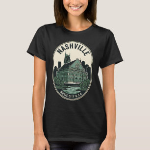 Camiseta Crachá Vintage do Ryman Auditorium da Cidade da Mú