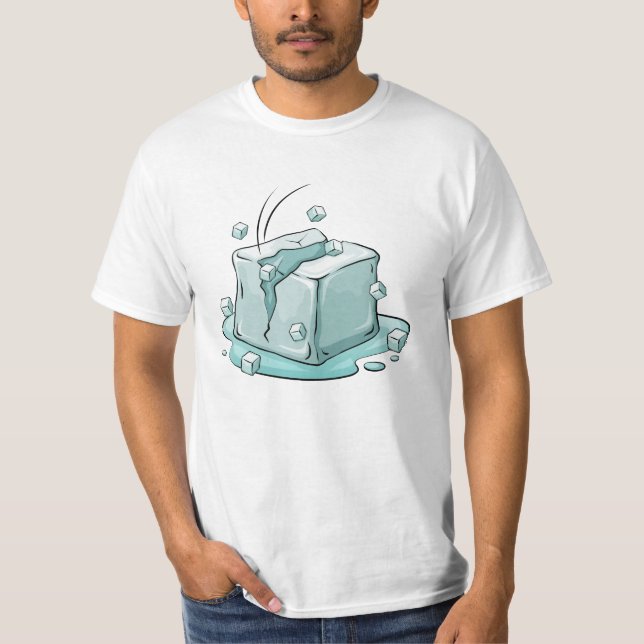 Camiseta Cracked Ice Cube Illustration Art (Frente)