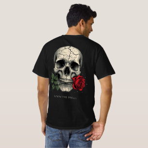 Camiseta Cracked Skull Rose – Vivendo o Sonho