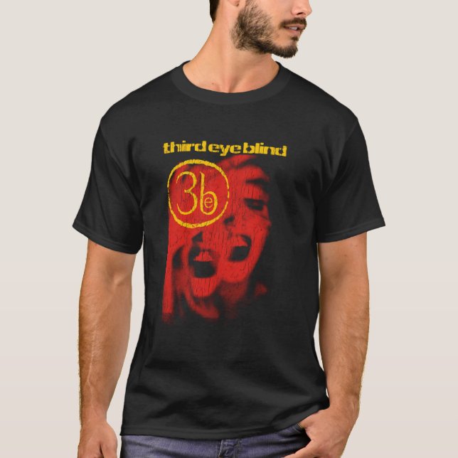 Camiseta Crackle de Vintage com Título Próprio Cego (Frente)