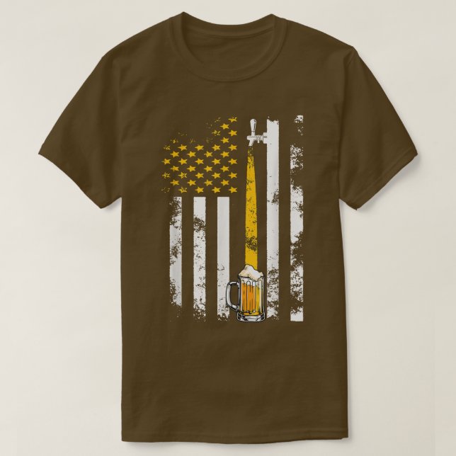Camiseta Craft Beer American Flag Usa , 4th July Brewery  (Frente do Design)