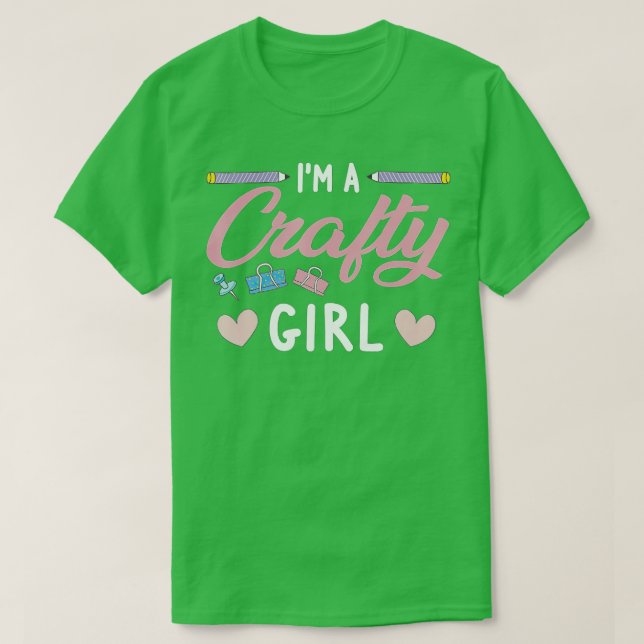 Camiseta Crafty Scrapbooking Girl Book Lover  (Frente do Design)