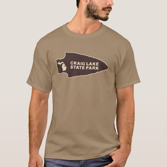 Camiseta Craig Lake State Park Michigan MI Rustic Arrohead (Frente)