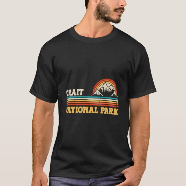 Camiseta Crait National Park Mountain Trees Sun Camg Hiking (Frente)