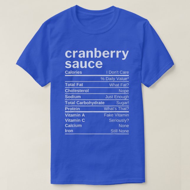 Camiseta Cranberry Sauce Nutrition Facts Matching Family Th (Frente do Design)